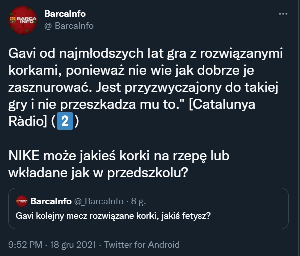 DLATEGO Gavi gra z rozwiązanymi butami... :D